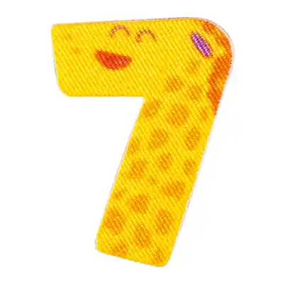 Bunte Zahl 7 zum Aufbügeln Giraffe – ABC Applikation Tiere Bügelbuchstaben Top-Preis