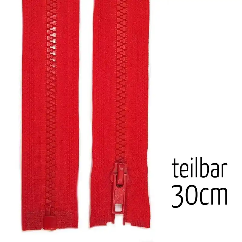 Reißverschluss Profil 5mm tomaten rot teilbar 30cm lang für Jacken und Westen Direktkauf