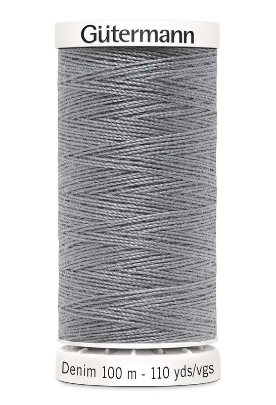 Sonderaktion Jeans Nähgarn grau Fb. 9625 – 100m Denim Garn von Gütermann No.50 – Jeansfaden