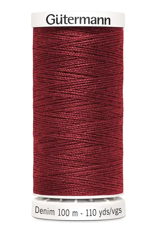 Jeans Nähgarn bordeaux rot Fb. 4466 – 100m Denim Garn von Gütermann No.50 – Jeansfaden Letzte Chance
