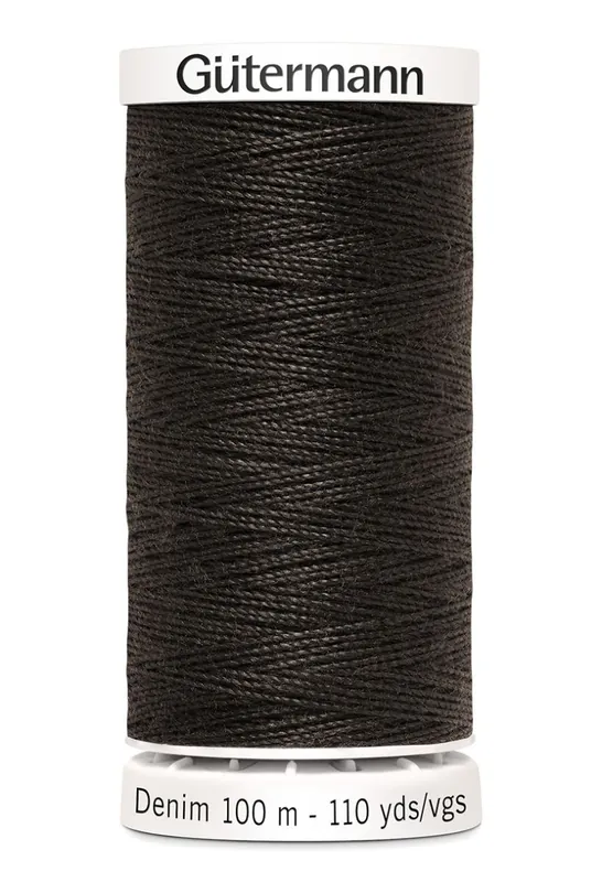 Jeans Nähgarn dunkelbraun Fb. 2330 – 100m Denim Garn von Gütermann No.50 – Jeansfaden Schneller Versand
