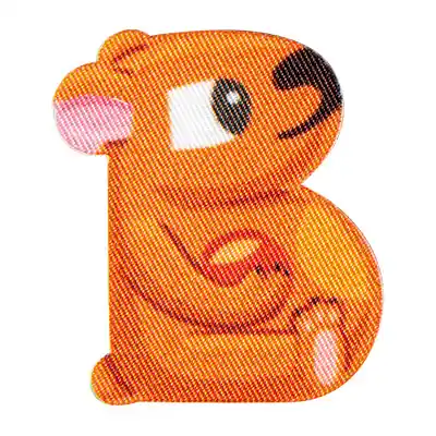Sonderangebot Bunter Buchstabe B zum Aufbügeln Bär – ABC Applikation Tiere Bügelbuchstaben