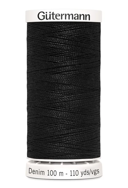 Jeans Nähgarn schwarz Fb. 1000 – 100m Denim Garn von Gütermann No.50 – Jeansfaden Im Trend