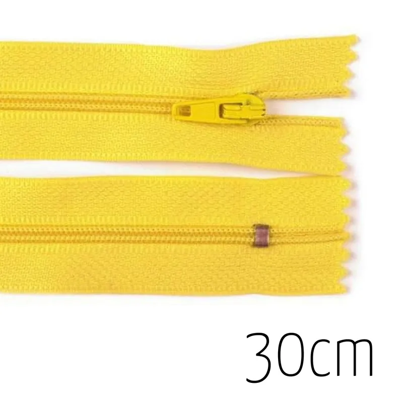 Reißverschluss gelb 30cm lang nicht teilbar für Taschen & Mäppchen – Spiralreißverschluss 3mm Premium