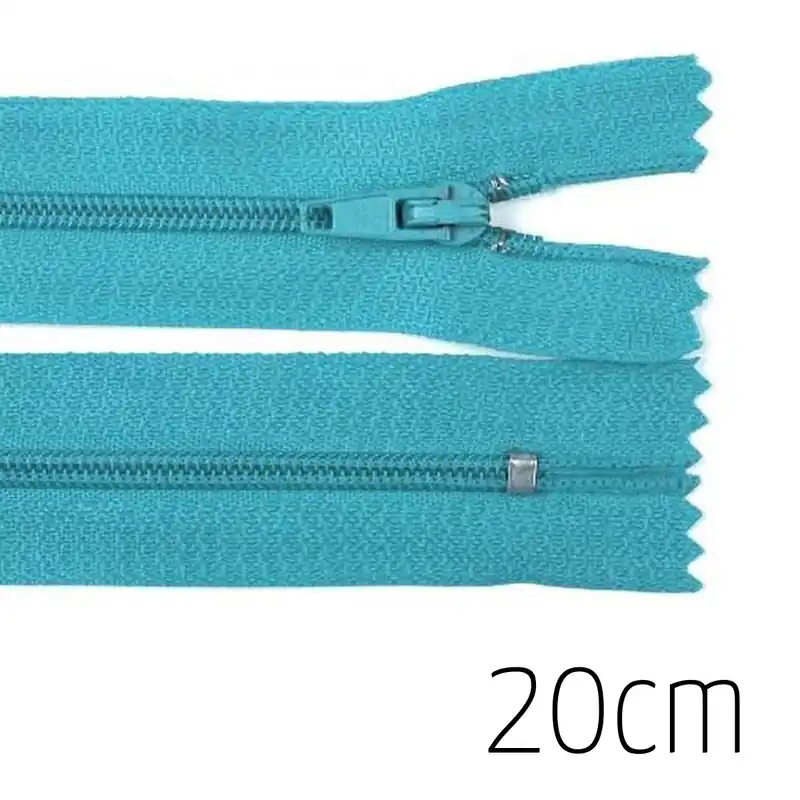 Reißverschluss türkis 20cm lang nicht teilbar für Taschen & Mäppchen – Spiralreißverschluss 3mm Im Trend