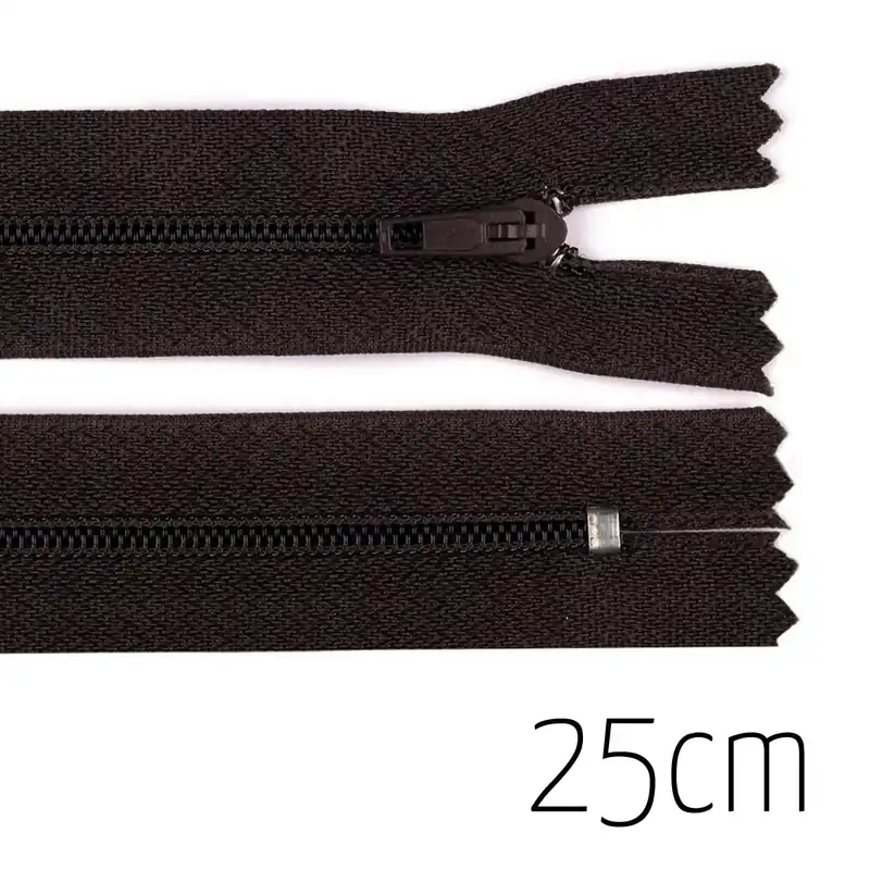 Angebot Reißverschluss braun 25cm lang nicht teilbar für Taschen & Mäppchen – Spiralreißverschluss 3mm