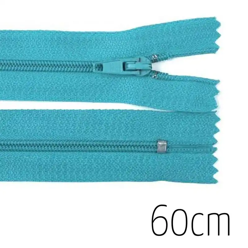 Reißverschluss türkis 60cm lang nicht teilbar für Taschen & Mäppchen – Spiralreißverschluss 3mm Im Trend