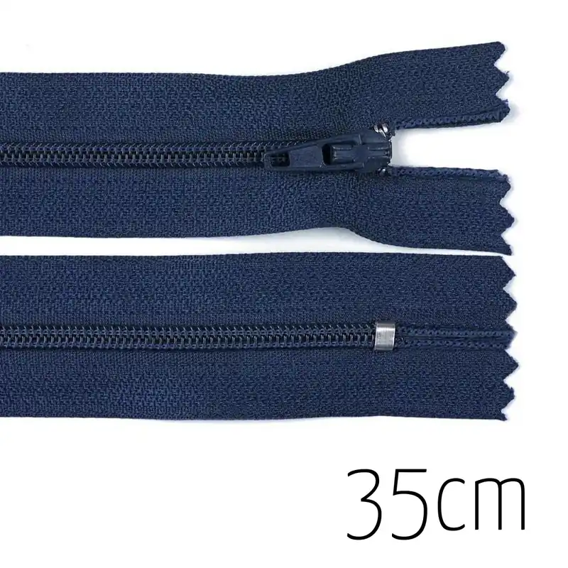 Knallerangebot Reißverschluss dunkelblau 35cm lang nicht teilbar für Taschen & Mäppchen – Spiralreißverschluss 3mm