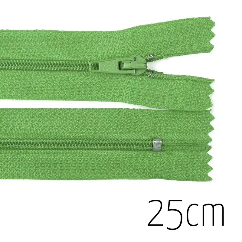 Highlight Reißverschluss grün 25cm lang nicht teilbar für Taschen & Mäppchen – Spiralreißverschluss 3mm