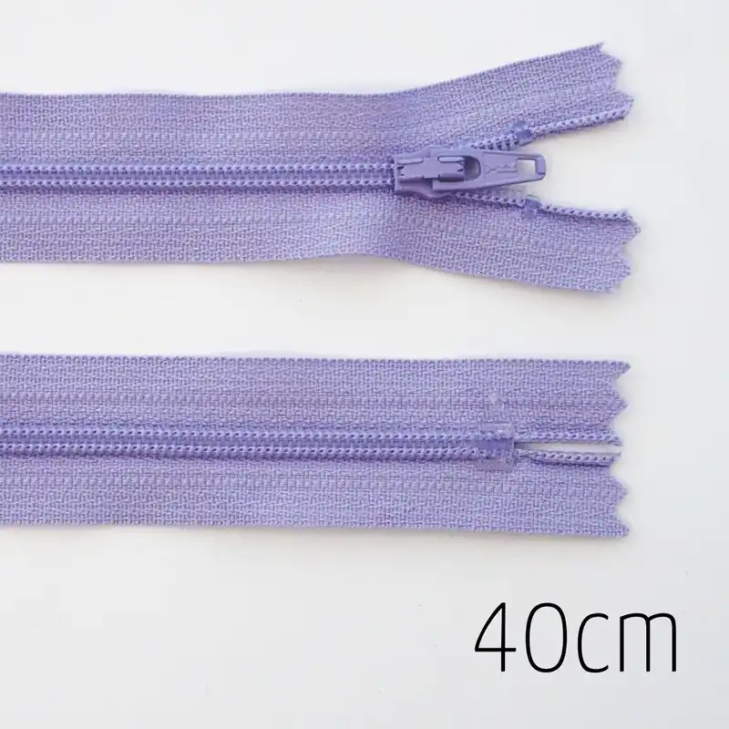 Reißverschluss flieder 40cm lang nicht teilbar für Taschen & Mäppchen – Spiralreißverschluss 3mm Ab Werk