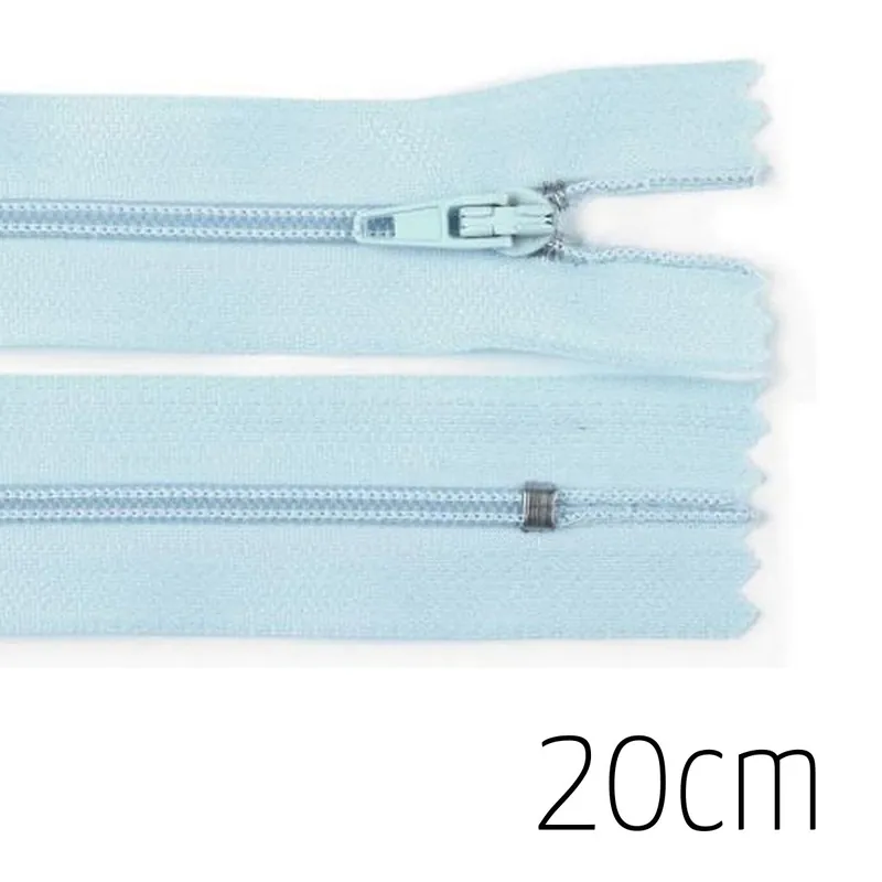 Reißverschluss hellblau 20cm lang nicht teilbar für Taschen & Mäppchen – Spiralreißverschluss 3mm Kostenloser Rückversand