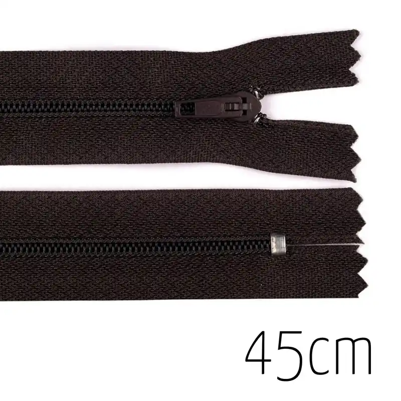 Heißes Angebot Reißverschluss braun 45cm lang nicht teilbar für Taschen & Mäppchen – Spiralreißverschluss 3mm