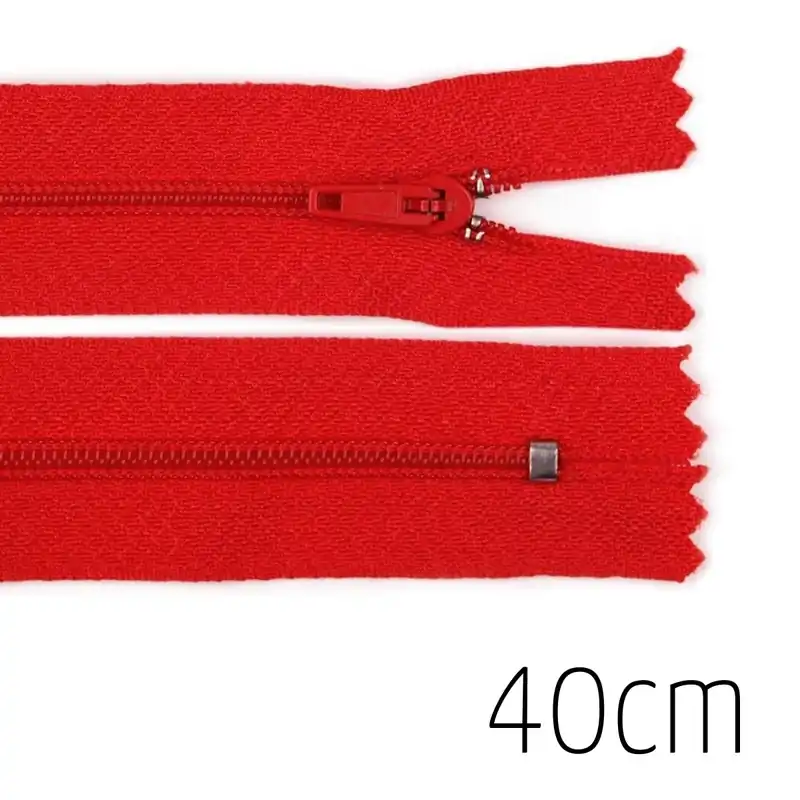 Sonderangebot Reißverschluss rot 40cm lang nicht teilbar für Taschen & Mäppchen – Spiralreißverschluss 3mm