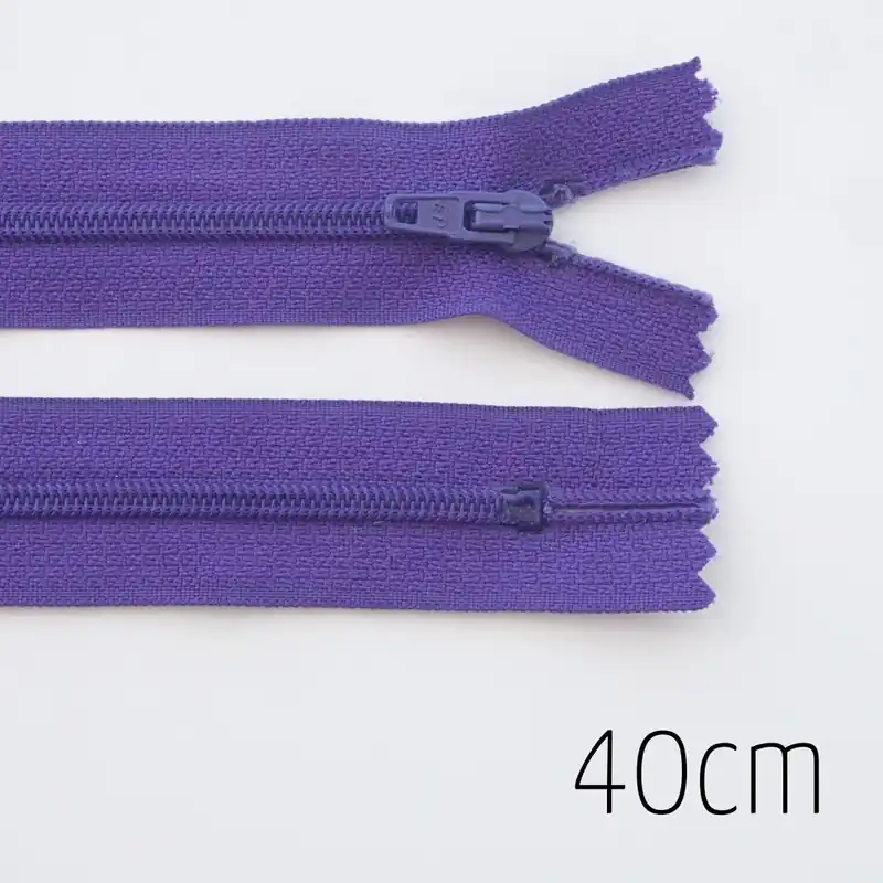 Heißes Angebot Reißverschluss lila 40cm lang nicht teilbar für Taschen & Mäppchen – Spiralreißverschluss 3mm
