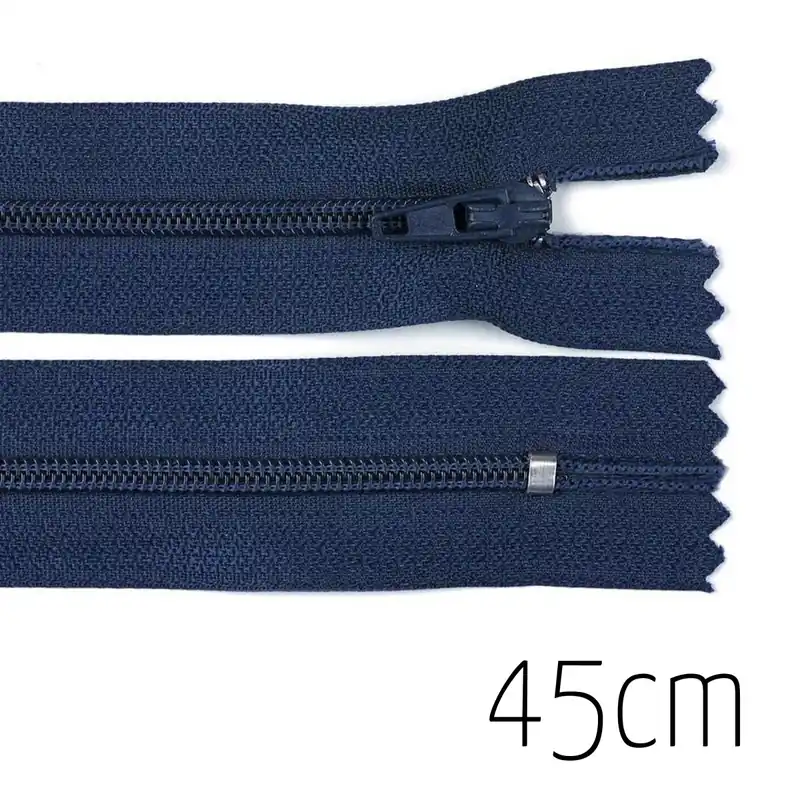 Reißverschluss dunkelblau 45cm lang nicht teilbar für Taschen & Mäppchen – Spiralreißverschluss 3mm Top-Angebot