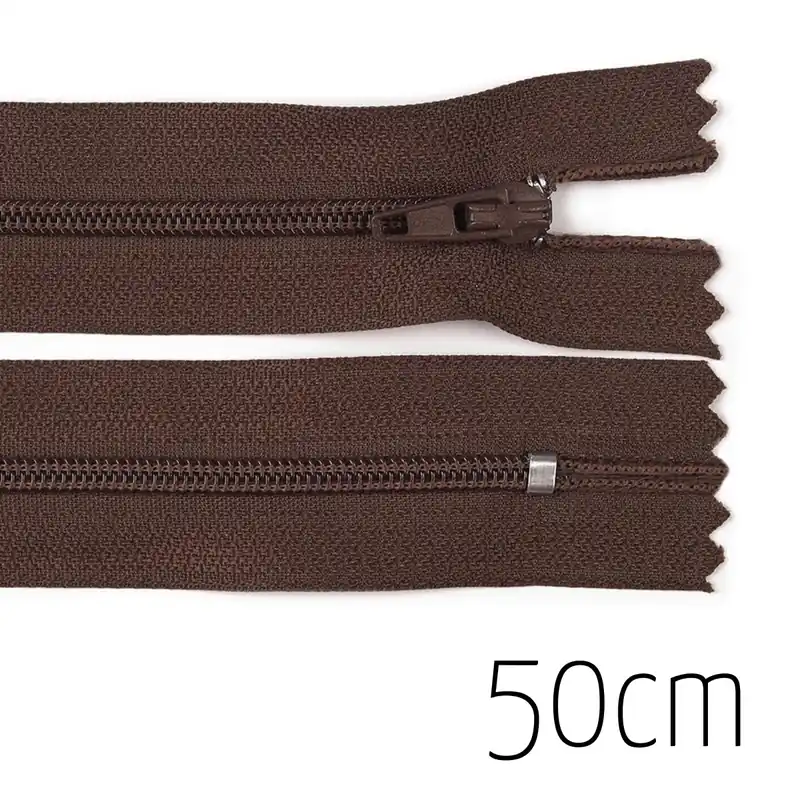 Reißverschluss braun 50cm lang nicht teilbar für Taschen & Mäppchen – Spiralreißverschluss 3mm Neue Kollektion