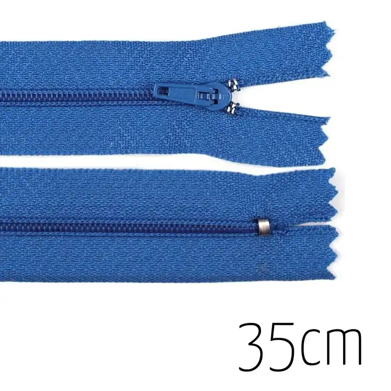 Finale Aktion Reißverschluss blau 35cm lang nicht teilbar für Taschen & Mäppchen – Spiralreißverschluss 3mm
