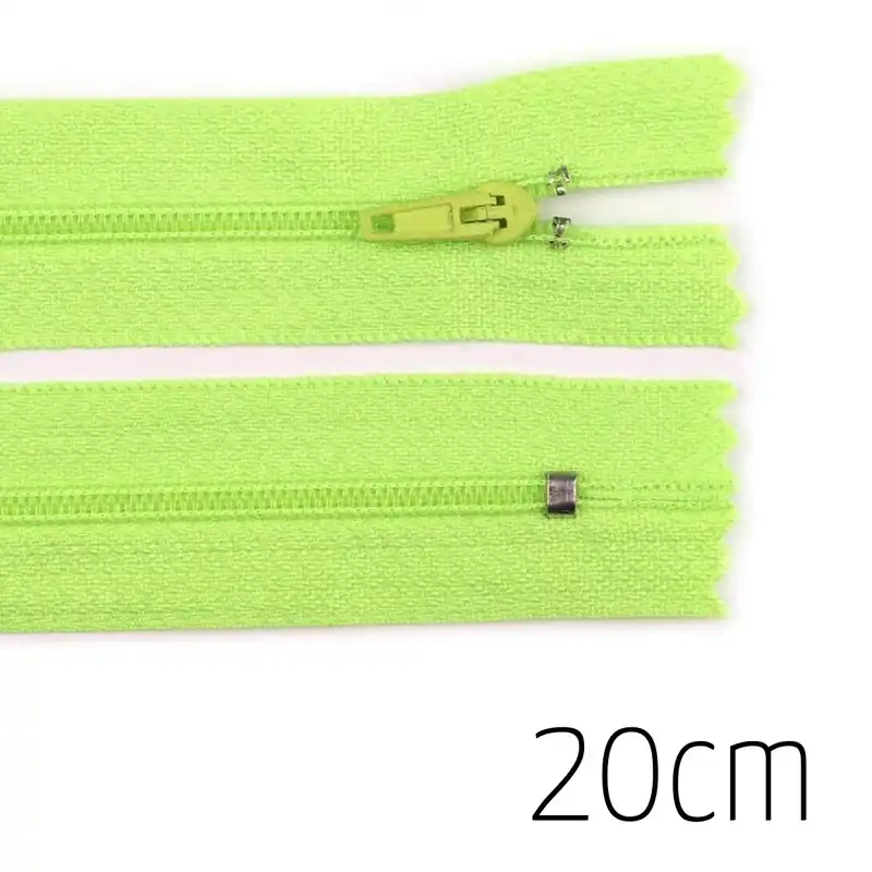 Reißverschluss neon gelb 20cm lang nicht teilbar für Taschen & Mäppchen – Spiralreißverschluss 3mm Kostenfreie Lieferung