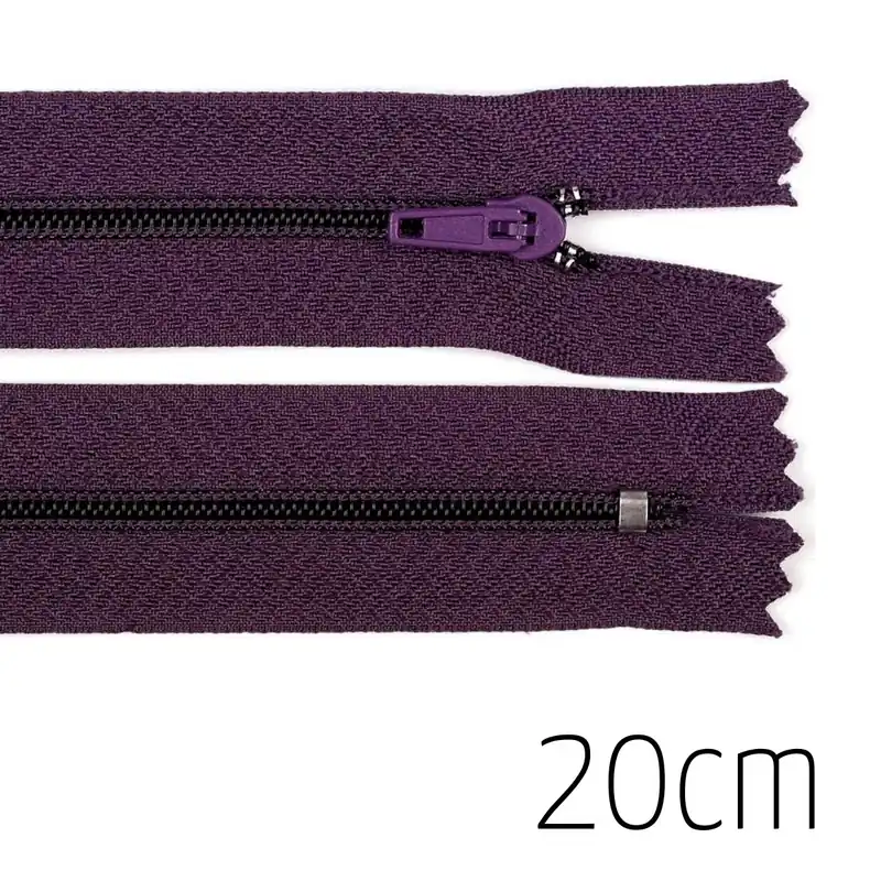 Beliebt Reißverschluss dunkles lila 20cm lang nicht teilbar für Taschen & Mäppchen – Spiralreißverschluss 3m