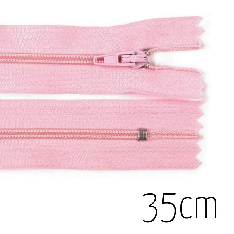 Bestpreis Reißverschluss rosa 35cm lang nicht teilbar für Taschen & Mäppchen – Spiralreißverschluss 3mm