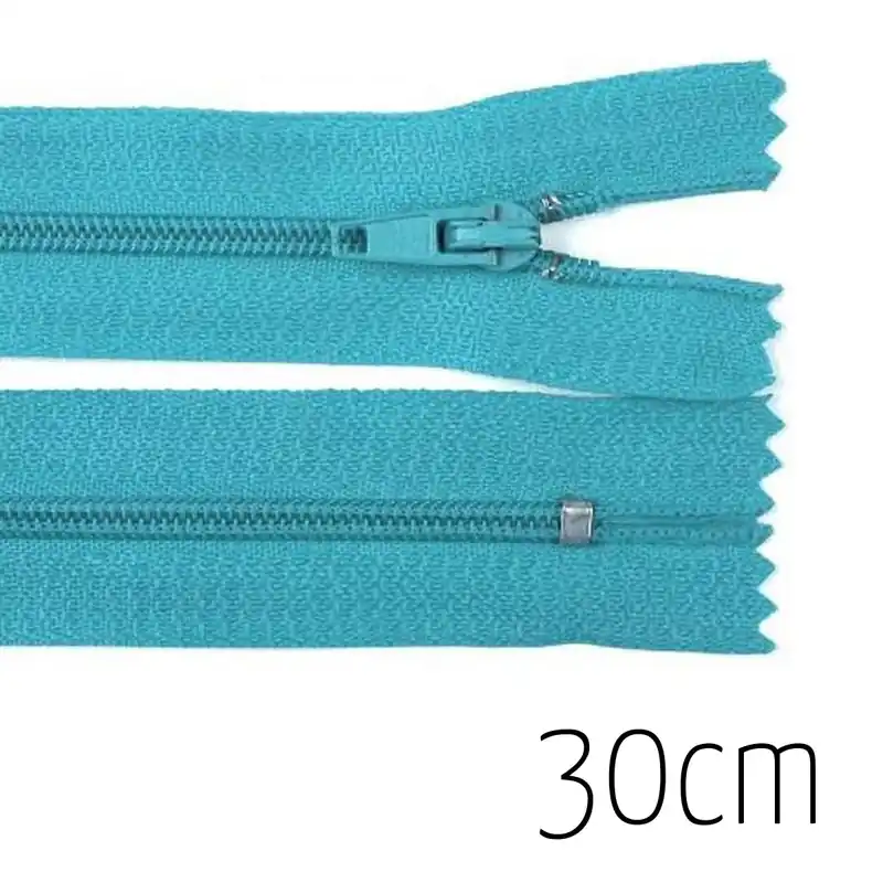 Reißverschluss türkis 30cm lang nicht teilbar für Taschen & Mäppchen – Spiralreißverschluss 3mm Letzte Chance