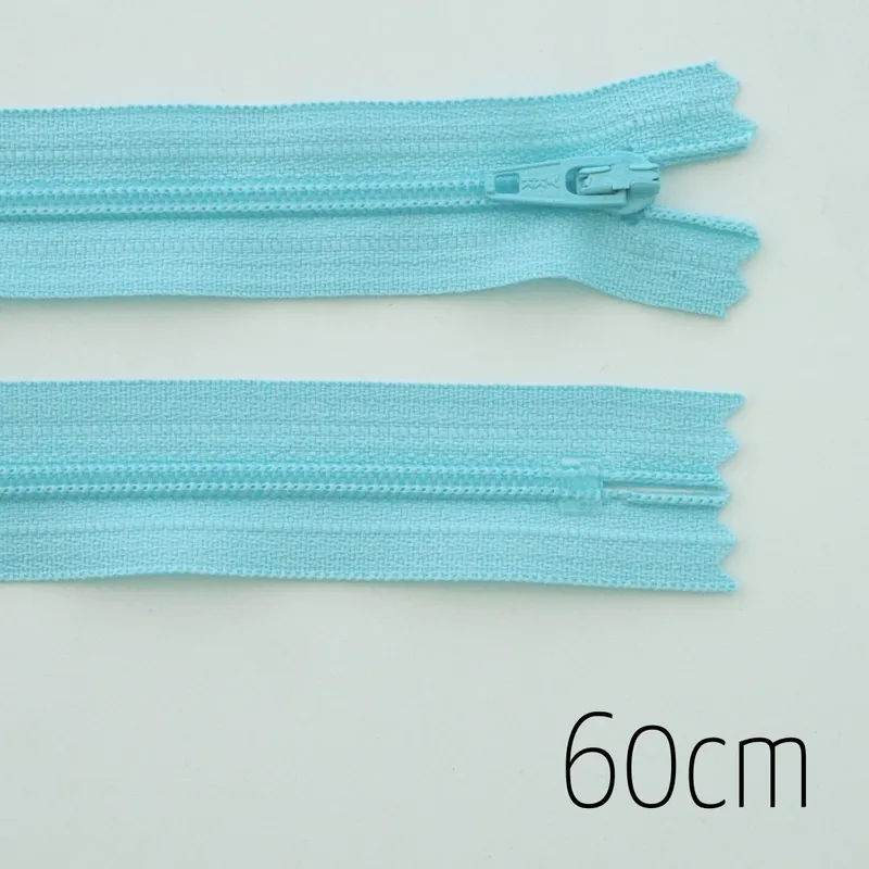 Reißverschluss türkis aqua 60cm lang nicht teilbar für Taschen & Mäppchen – Spiralreißverschluss 3mm Super-Preis