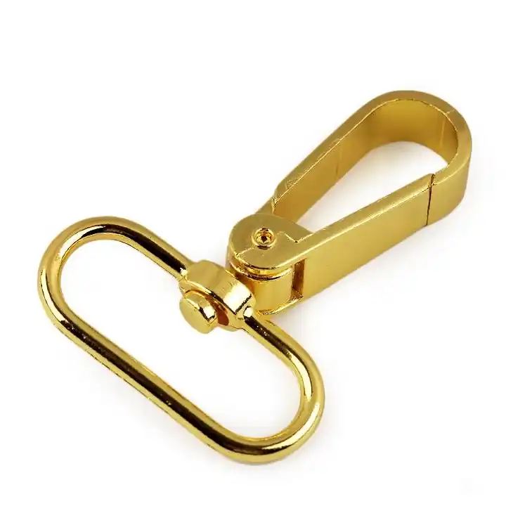 Rabatt Metall Karabiner 32mm gold für Taschen & Gurtbänder 3cm mit drehbarem Gelenk