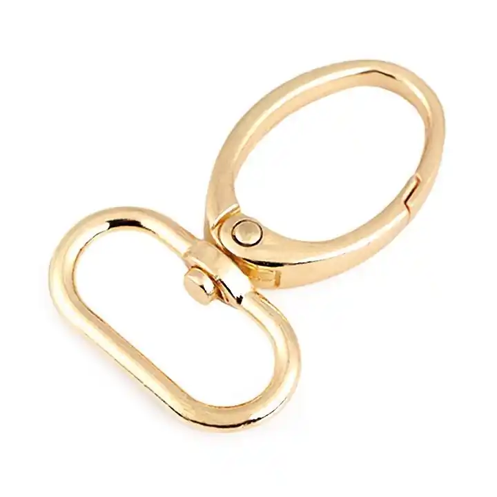 Preisreduziert Metall Karabiner oval 25mm gold für Taschen & Gurtbänder 2,5cm mit drehbarem Gelenk