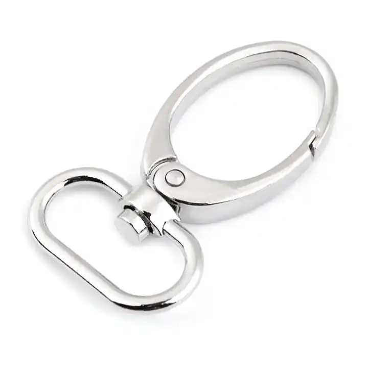 Metall Karabiner oval 25mm silber für Taschen & Gurtbänder 2,5cm mit drehbarem Gelenk Sofort Bestellen