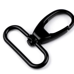 Geprüft Metall Karabiner 38mm schwarz für Taschen & Gurtbänder 4cm mit drehbarem Gelenk