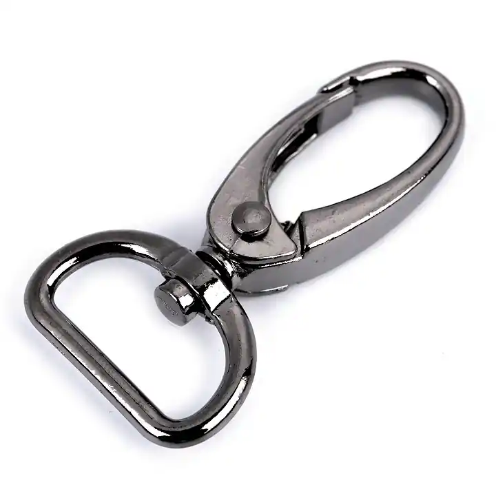 Metall Karabiner 20mm nickel schwarz für Taschen & Gurtbänder 2cm mit drehbarem Gelenk Markenprodukt