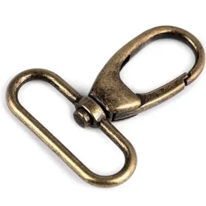 Handgefertigt Metall Karabiner 38mm altmessing für Taschen & Gurtbänder 4cm mit drehbarem Gelenk
