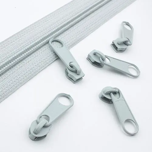 Angebot Zipper für Reißverschluss endlos 5mm hellgrau – Endlosreißverschluss SR5 popiel