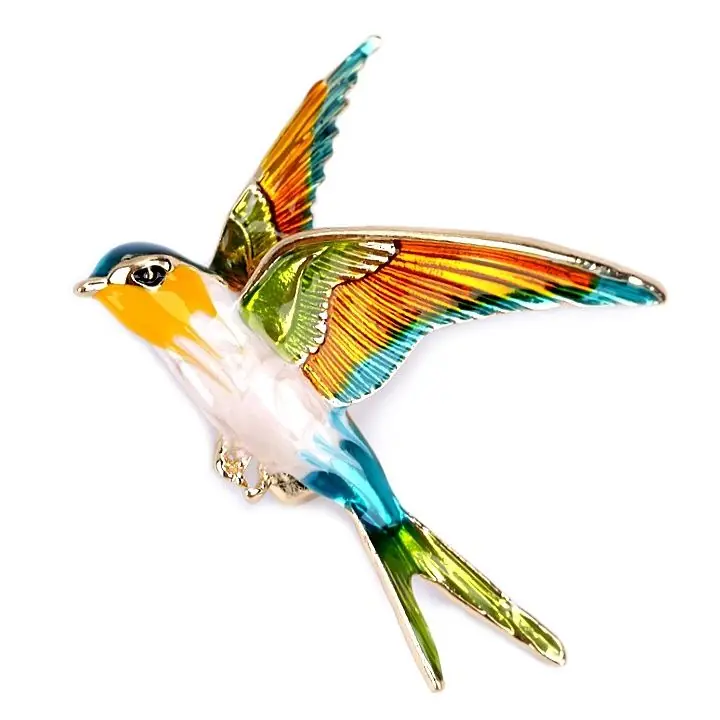 Brosche Vogel weiß gold zum Anstecken & Dekorieren – Kolibri Online Kaufen