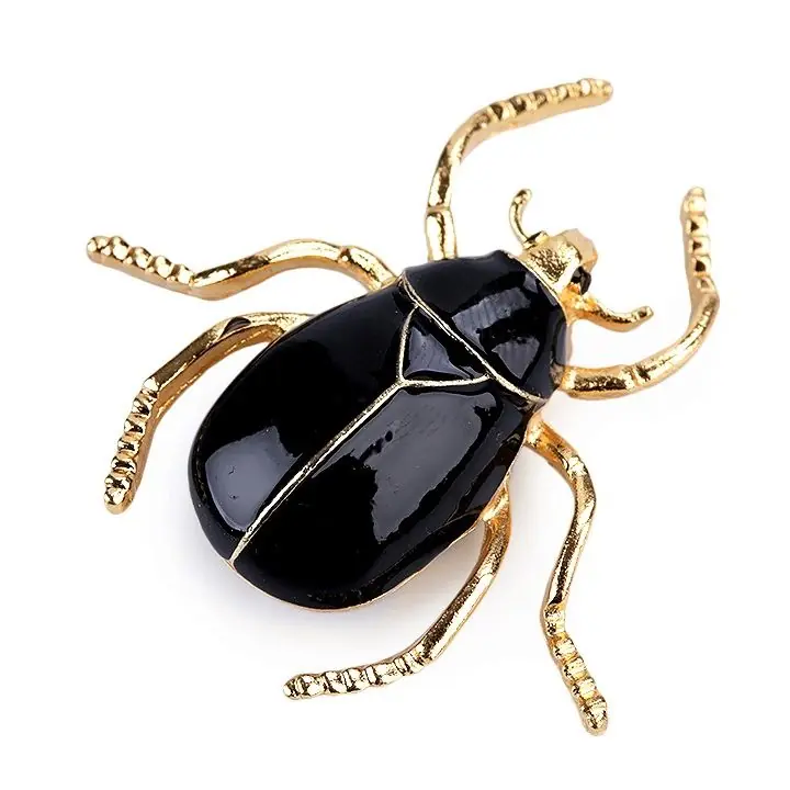 Brosche Käfer schwarz gold zum Anstecken & Dekorieren Heißes Angebot