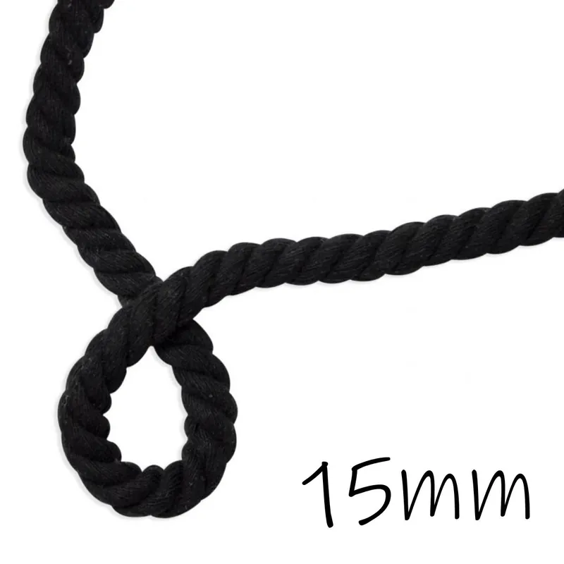 Sale Mega Maxi Kordel Ø15mm schwarz – dickes Kordelband für Hoodie Taschen & Co. Seil
