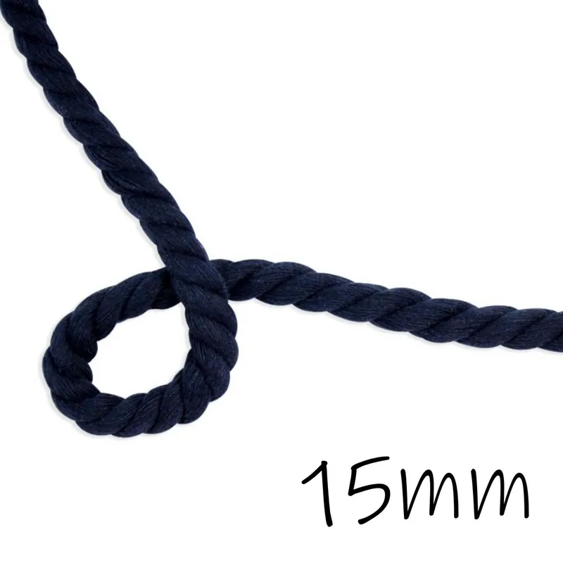 Begrenztes Angebot Mega Maxi Kordel Ø15mm marineblau – dickes Kordelband für Hoodie Taschen & Co. Seil