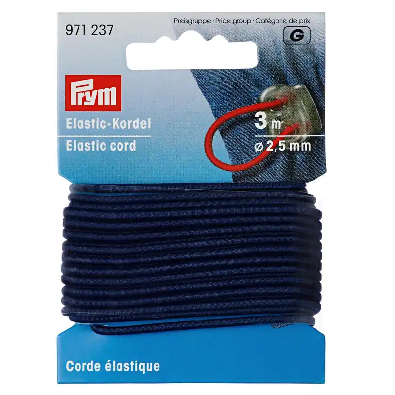 3m Elastische Kordel Ø2,5mm navy von Prym – Rundkordel Rundgummi Gummikordel Gummiband Knallerangebot