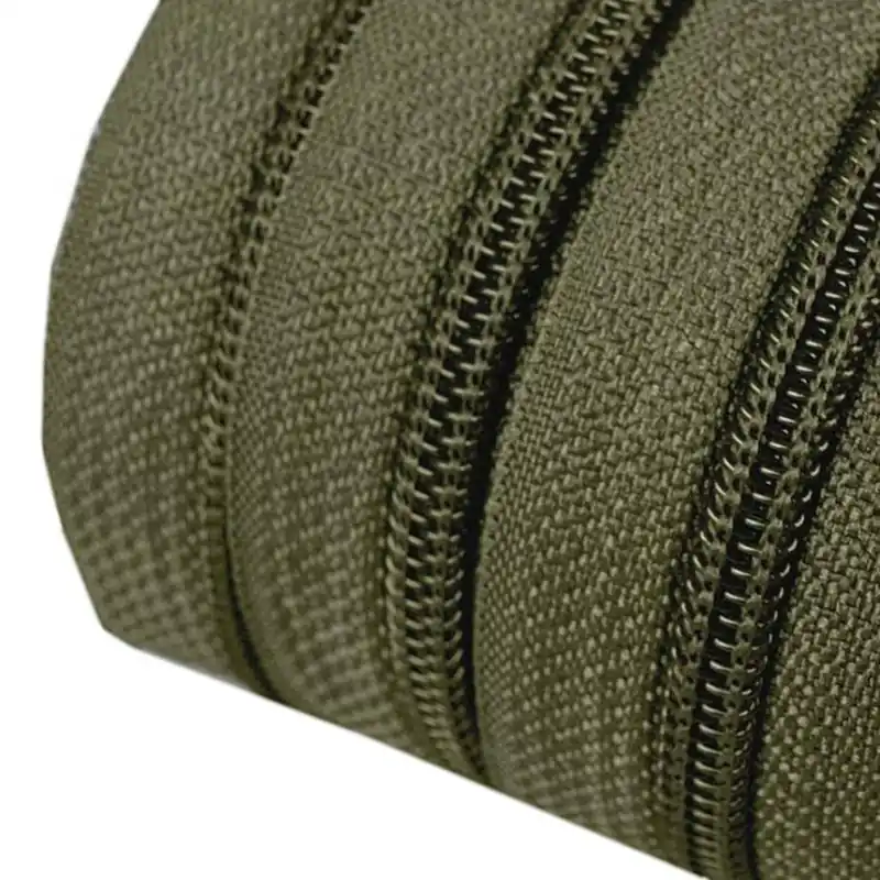 Handgefertigt Reißverschluss endlos 5mm dunkeloliv – Endlosreißverschluss SR5 olive night