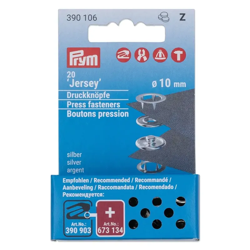 Heißes Angebot 20 Jersey Druckknöpfe PRYM – 10mm silber – Nachfüllpack [ohne Werkzeug]