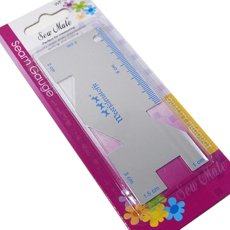 Super-Preis Saumlineal 4x10cm aus Aluminium – Sew Mate Seam Gauge Westfalenstoffe Saummaß