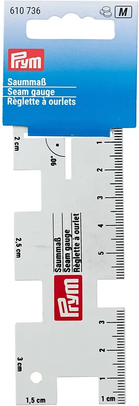 Sofort Bestellen Saumlineal 4x10cm aus Aluminium von Prym – kleines Handmaß aus Metall Saummaß