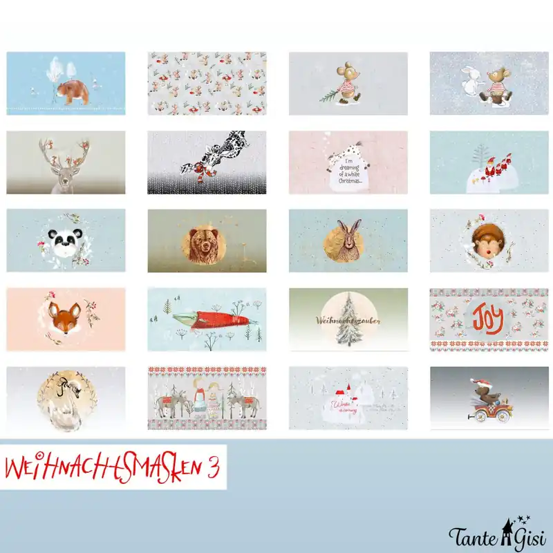 Bio Baumwolle Masken Weihnachten 3 von Lillestoff – Nähset 20 Mundmasken 1m Rapport Tante Gisi Billig