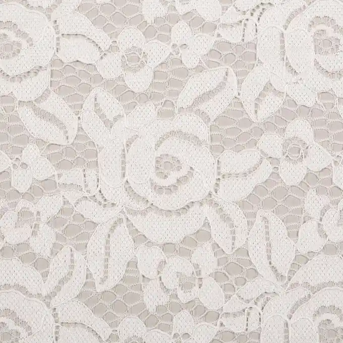 Kostenloser Rückversand Spitzenstoff mit Blumenmuster Ecru 145 cm Breite