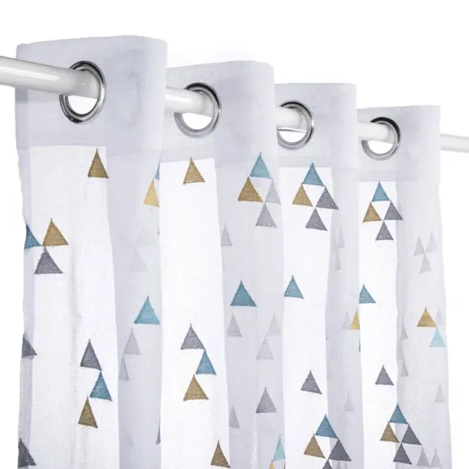 Voilage-Trio Gardine 140x240cm Blau Gelb – Verdunkelung Kracherpreis