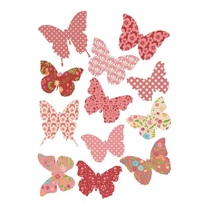 Bügelbild Schmetterlinge rosa Knallerangebot