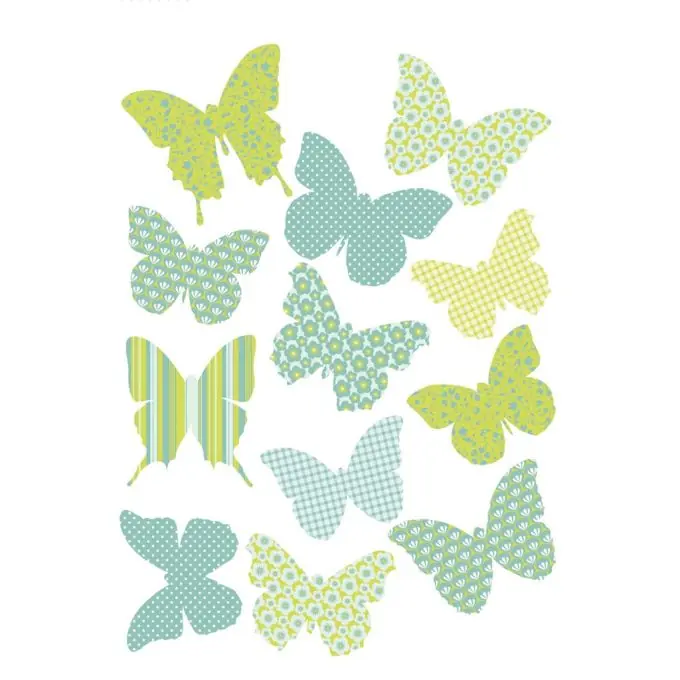 Bügelbild Schmetterlinge grün Mengenrabatt