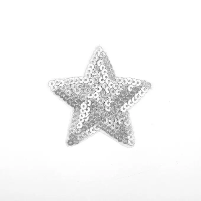 Sonderangebot Thermoklebendes Sternmotiv mit Pailletten, grau