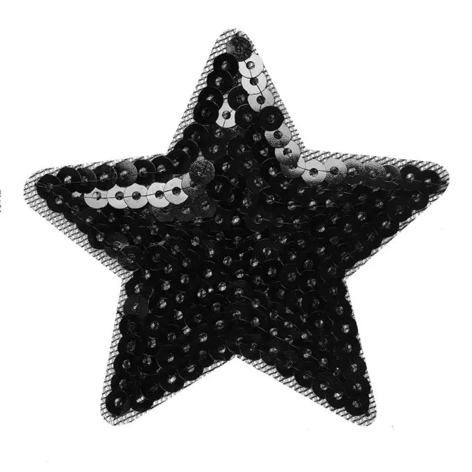 Handgefertigt Thermoklebendes Sternmotiv mit Pailletten, schwarz