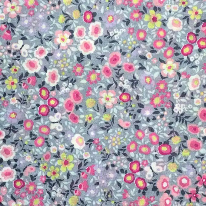 Jetzt Bestellen Popeline Blumen blau